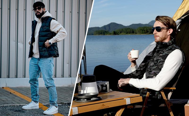 [Power Bank or Battery Pack Not included] Unisex Heated Vests Waterproof with Massage Slim Fit Fleece Warm Lightweight Heated Puffer Vests