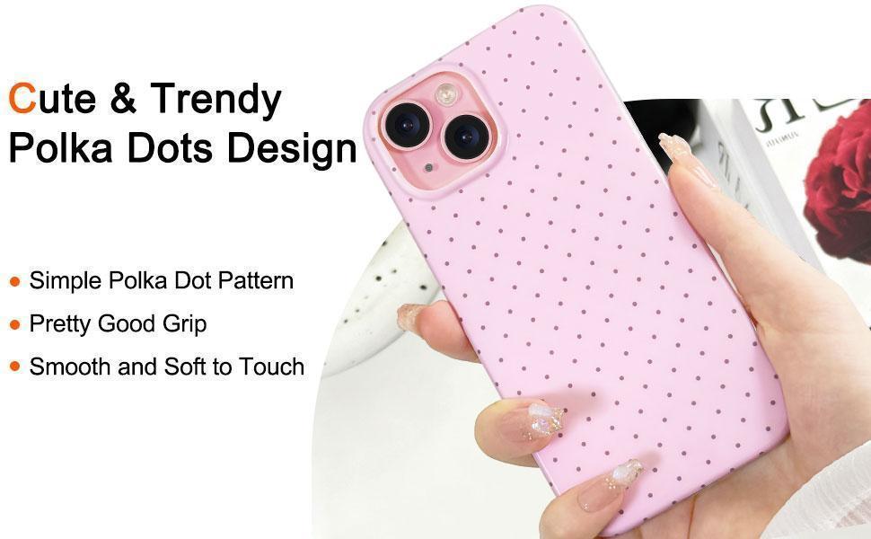 Hython for iPhone 17 Case Cute Polka Dot Aesthetic Design Simple Cover 6.3", Thin Slim Anti-Scratch Soft TPU Bumper Shockproof Rubber Protective Phone Cases for Women Girls Girly Boys, White
