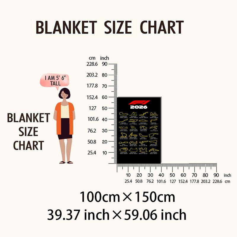 [tiktok Trend] Mark Every Lap of 2026 F1 Season, Sleek Blanket Featuring Iconic Circuits & Race Dates, Ideal for Motorsport Fans