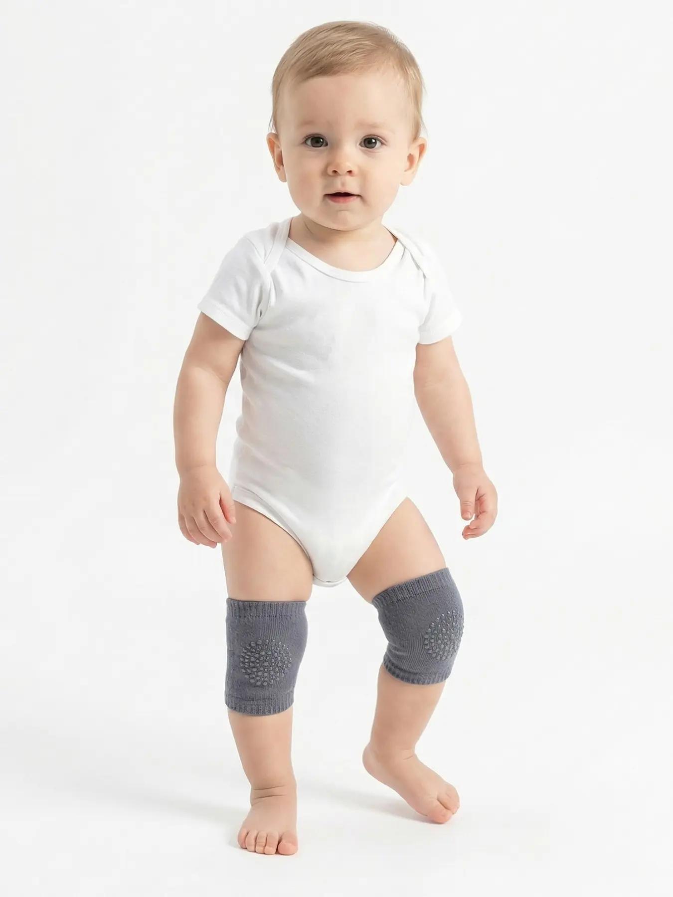 Baby knee pads, simple solid-color basic style, non-slip, moderate thickness, suitable for all seasons, unisex.