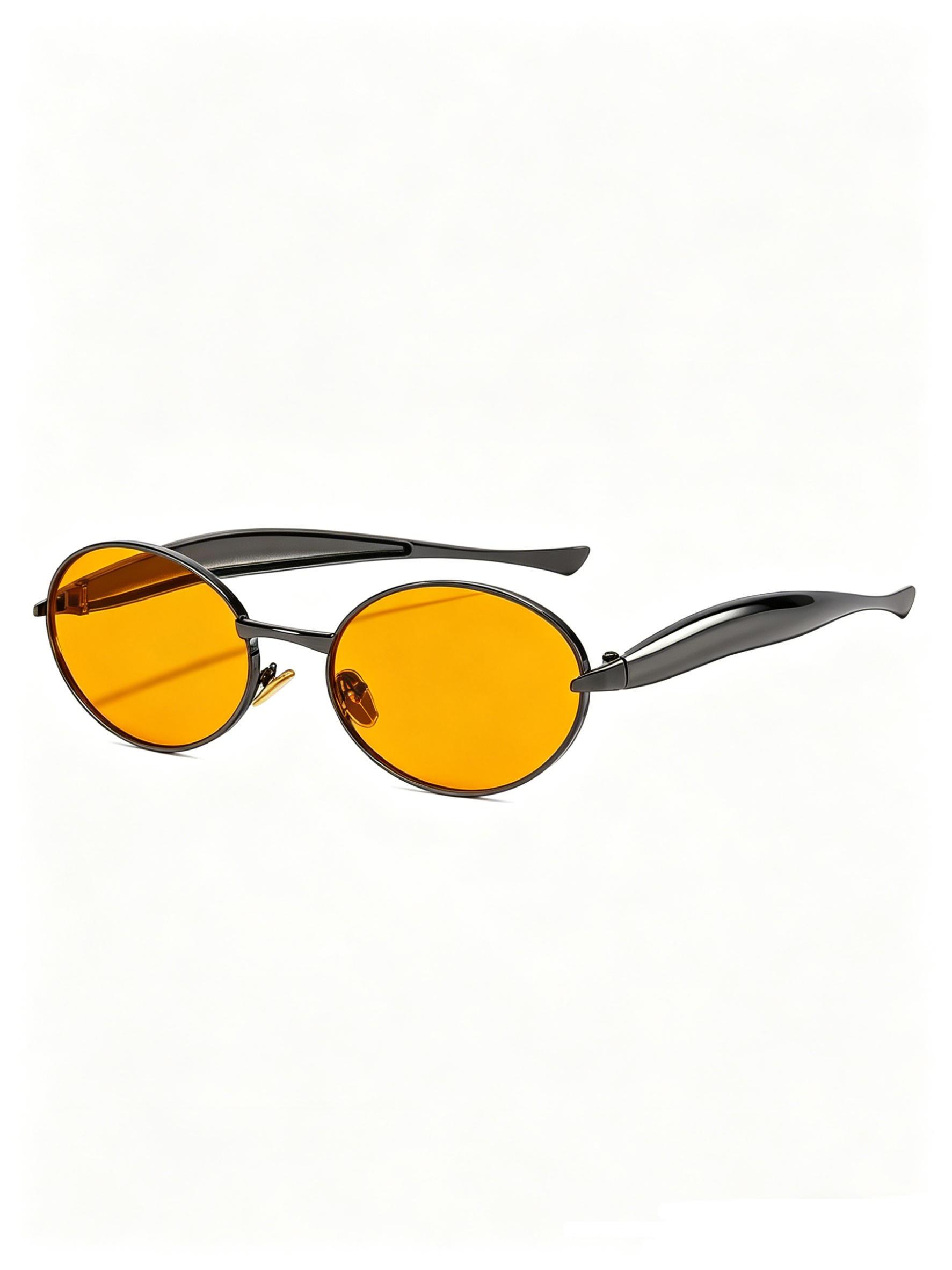 2026 New Oval Metal Sunglasses, Vintage Gold Frame, Gradient Lenses, Small Face Fine Frame, Trendy Street Style Women's Shades