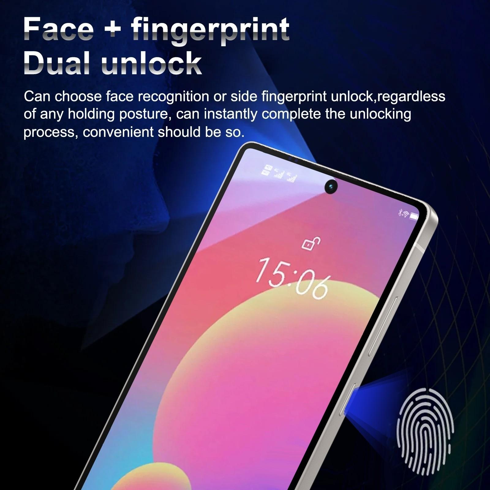 Fuffi Smartphone 6.8 Inches, Face Recognition & Fingerprint Unlock, 4+32GB Memory, Dual Sim 4g, 4100mah Battery, Android 12, GPS Navigation
