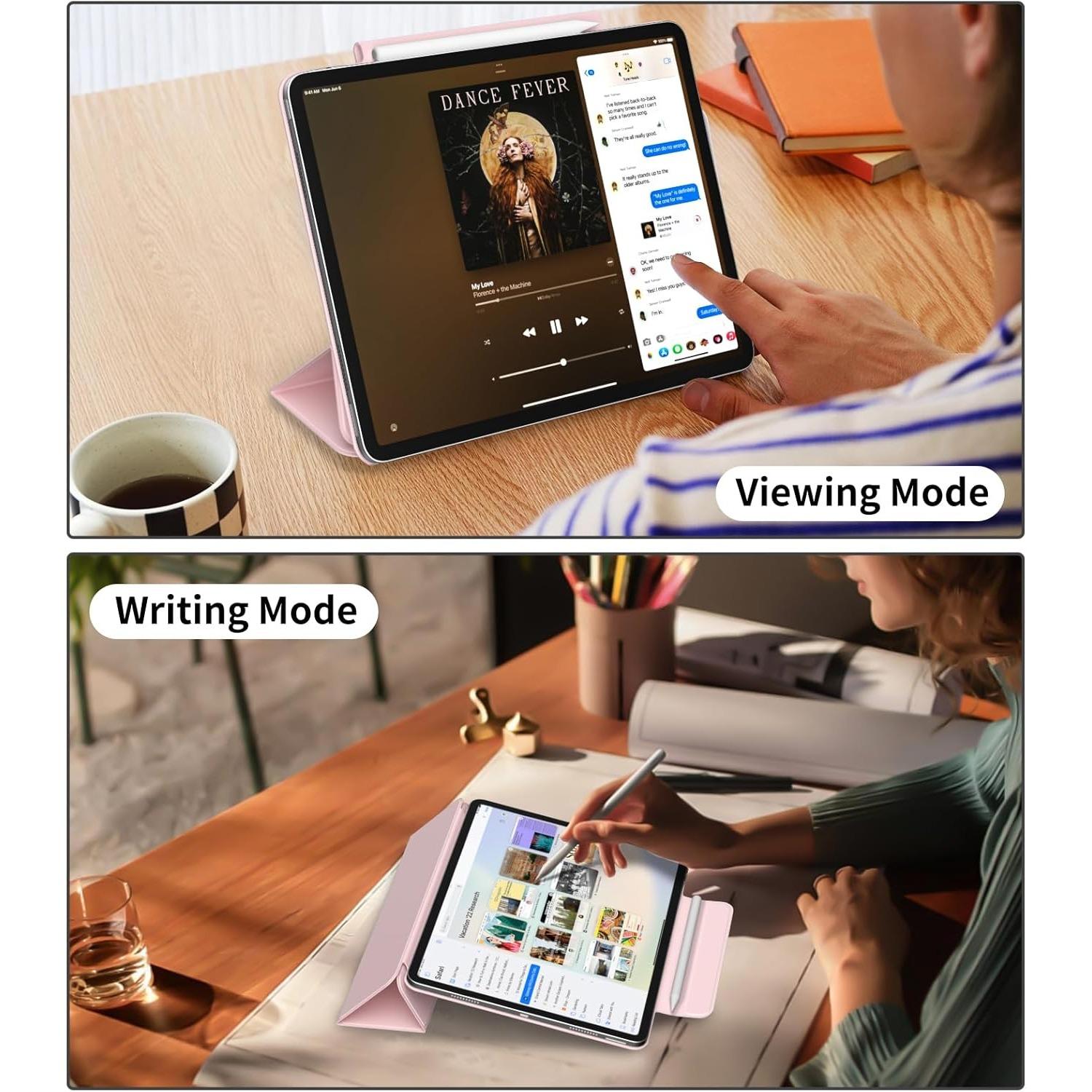 Magnetic Case for iPad Air 13 Inch M3/M2 (2025/2024), iPad Pro 12.9 inch 6th/5th/4th Generation (2022/2021/2020) | Tablet Casing | Auto Sleep/Wake | Pencil Pro & USB-C | Non-Slip PU Leather Protective Cover