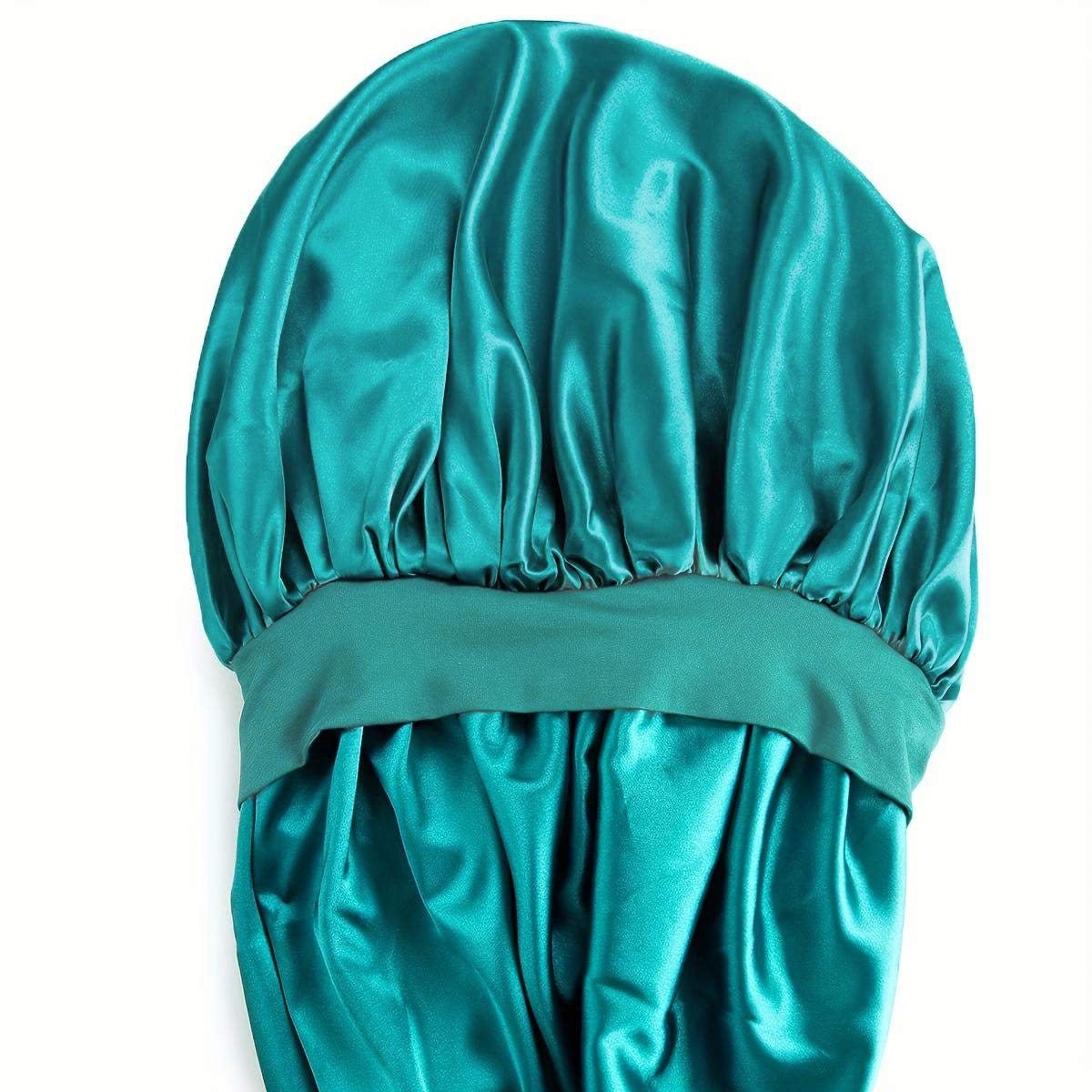 Satin Bonnet Silk Bonnet for Sleeping Double Layer Satin Lined Hair Bonnet with Adjustable Silk Bonnet with Elastic Tie Band for Women, Hair Care Wrap, Hair Wraps