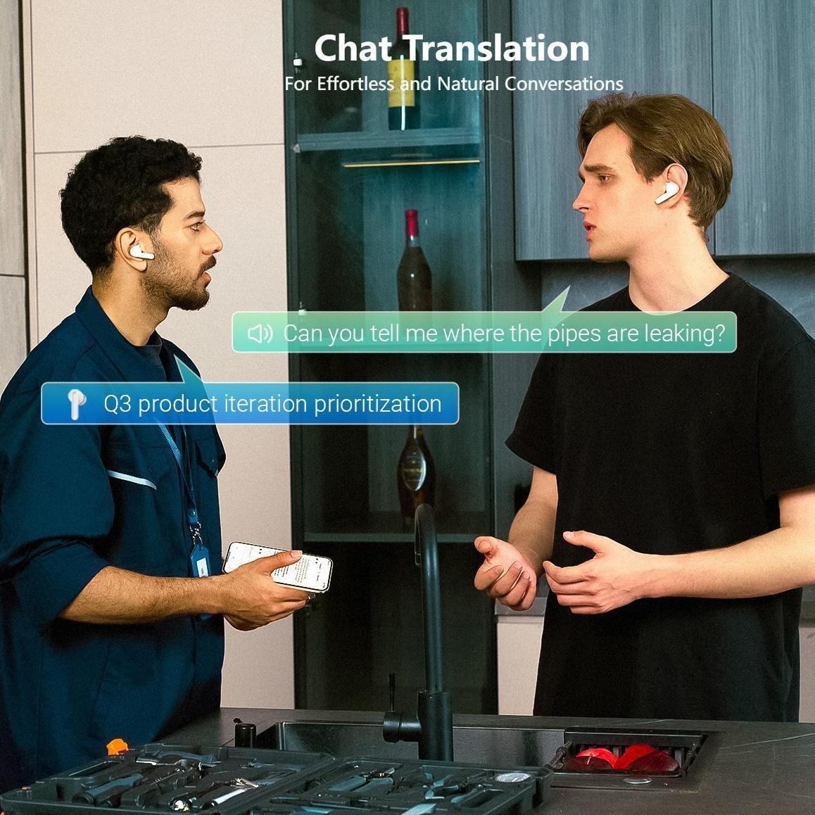 PolyPal P1 7-in-1 AI Translator Earbuds, 138 Languages & Accents, Real-Time Translation, Bluetooth Wireless Earphones for Travel, Meetings, Immigration, Study Abroad, Language Learning&Music (Use with PolyPal App)