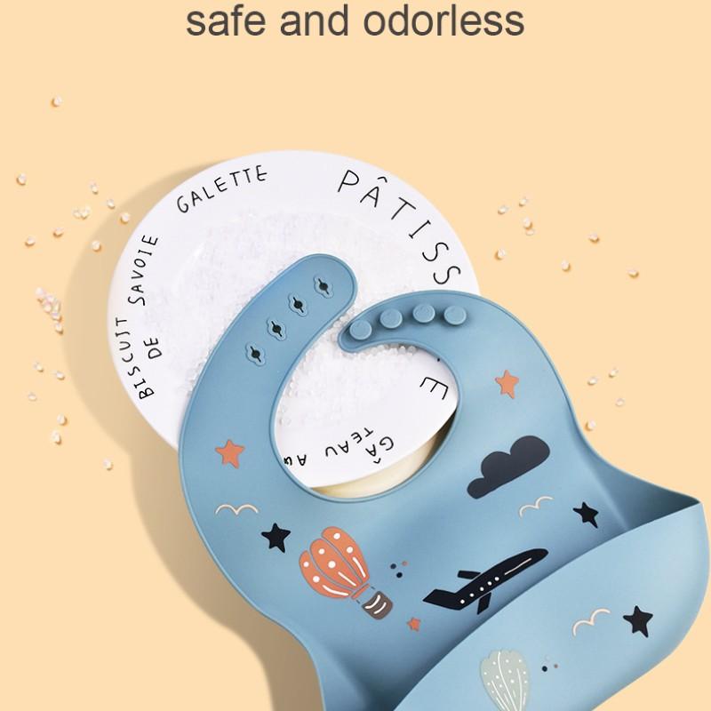 Children Silicone Bib Waterproof Anti-Stain Easy Clean Suitable for Boys Girls, Baby Feeding Apron, 1 Piece Pack