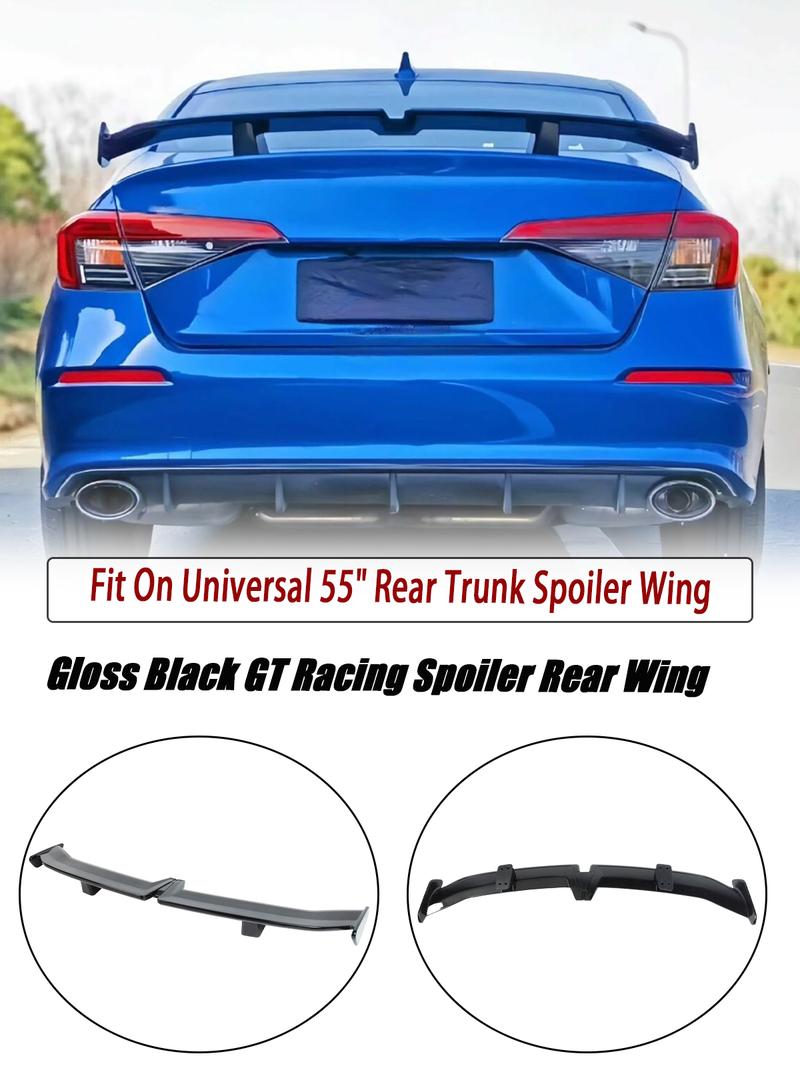 MUSAISI Universal 55" Rear Trunk Spoiler Wing For Sedan Coupe GT Racing Spoiler DeckLid Lip Exterior Accessories