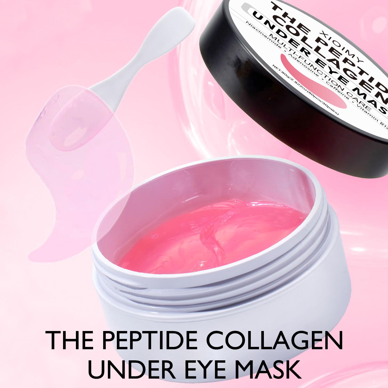 60pcs Collagen Eye Mask Under Eye Patches, Strong Hydration, Niacinamide & Caffeine Infused, Instant Lifting, Suitable for All Skin Types, Eyecare