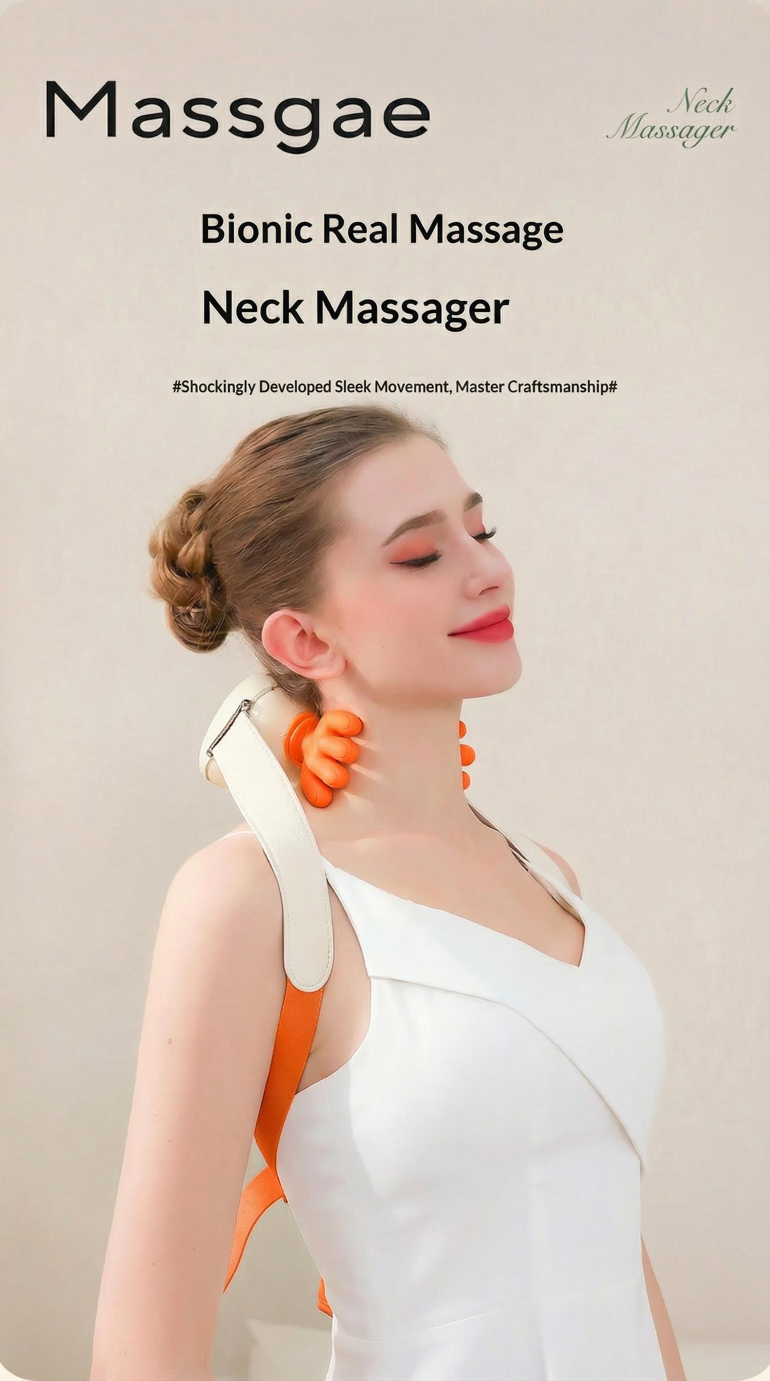 2026 upgraded shoulder and neck massager with heating function — wireless 3D kneading and deep tissue therapy technology, includes a remote control for easy operation, lightweight and portable, ideal as a gift.