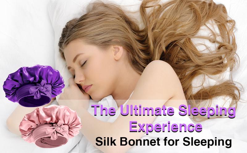 Silk Satin Bonnet for Women Sleeping Cap Double Layer Hair Bonnet with Adjustable Tie Band for Natural Curly Hair Pink Haircare Elastic Silk Satin Bonnet for Women Sleeping Cap Double Layer Hair Bonnet with Adjustable Tie Band for Natural Curly Hair Pink Haircare Elastic