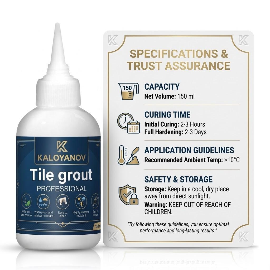 Professional Tile Grout Waterproof Anti-Fungal Gap Filler Bathroom Floor Joint Caulking Sealant DIY Home Repair Paste Tube 150ml
