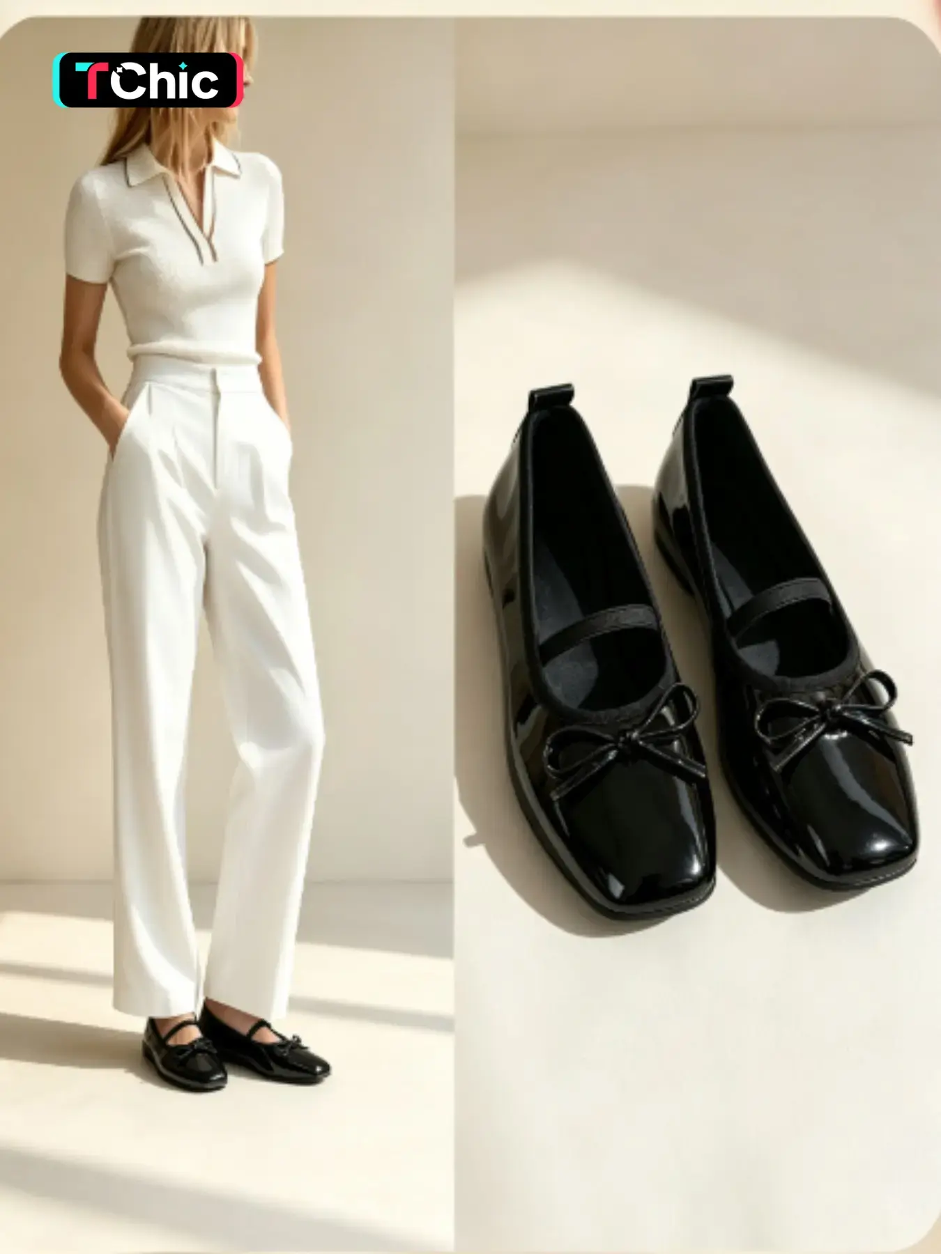 New Patent Leather Ballet Flats for Women, Square Toe Bow Casual Flat Shoes, All-Season Soft Sole Fashion Sneakers, Wide Fit Comfortable Boots, Wide Feet