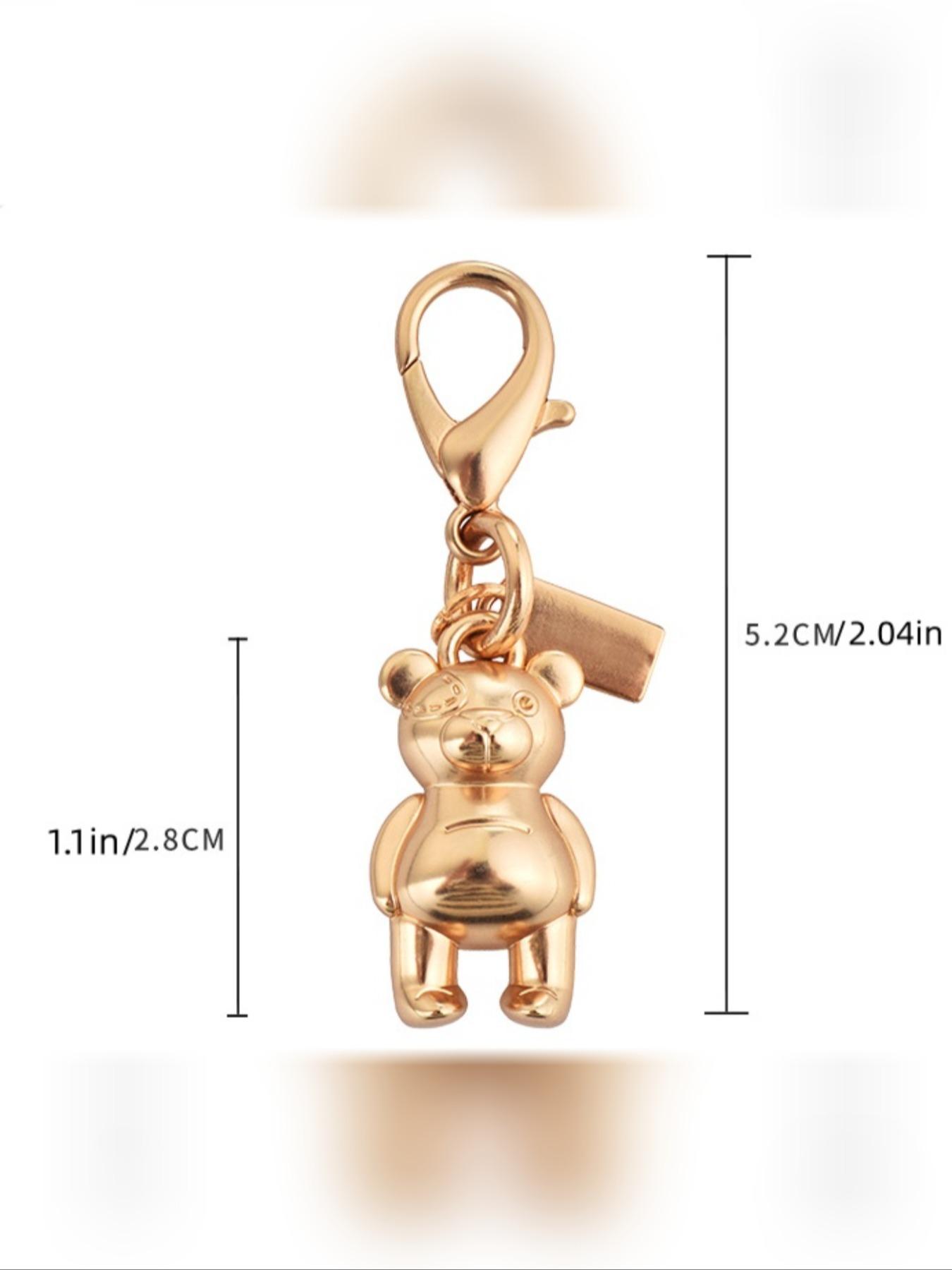 Bear Cherry Clover Butterfly Keychain, Cute Car Key Holder, Bag Accessory, All Seasons Decor, Plain Pattern, Cherry Design