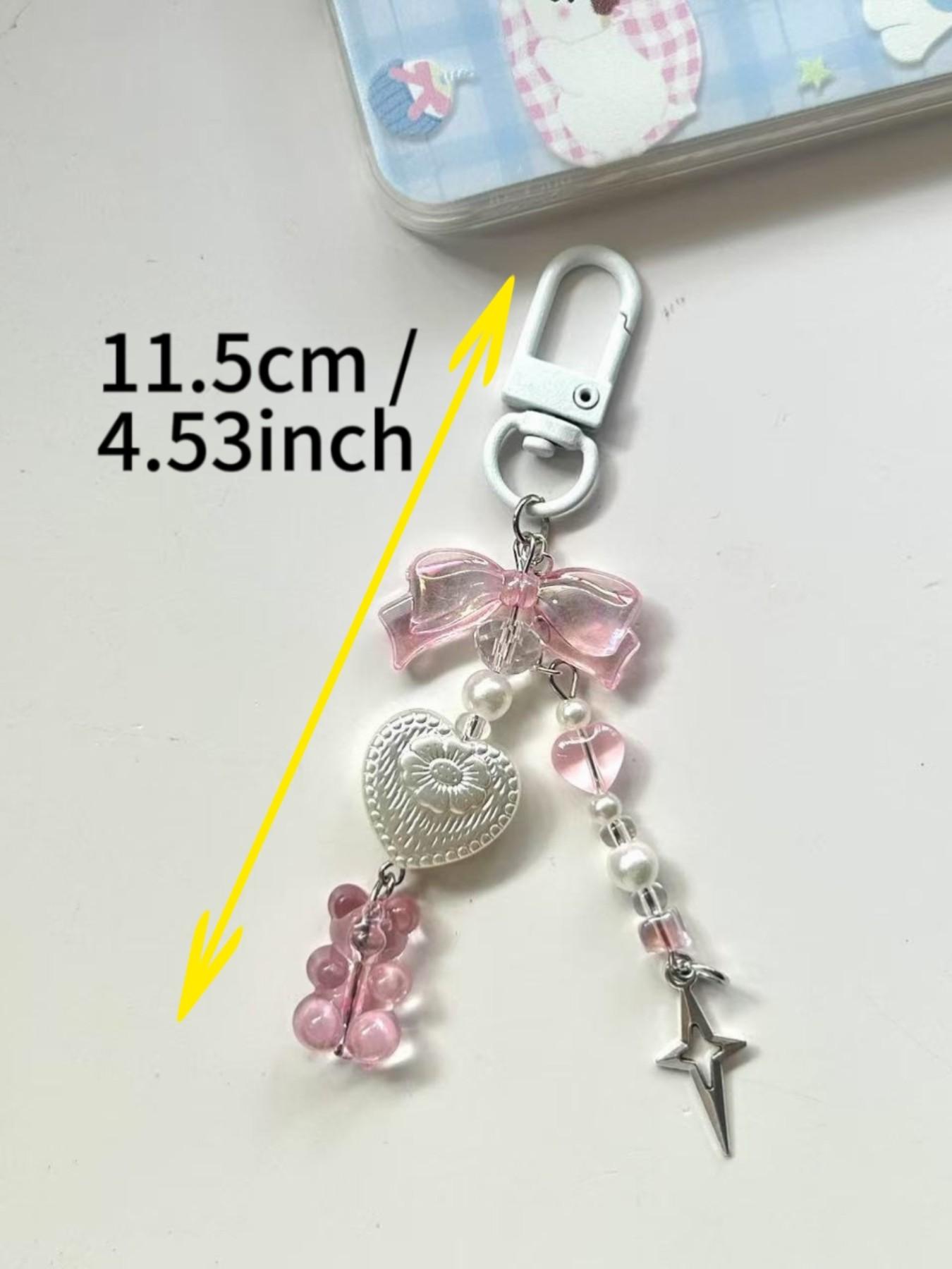 Cute Bear Design Keychain, Fashion Heart Pendant Keychain, Women and Girls, Birthday Gift, Versatile Bag Charm Keychain