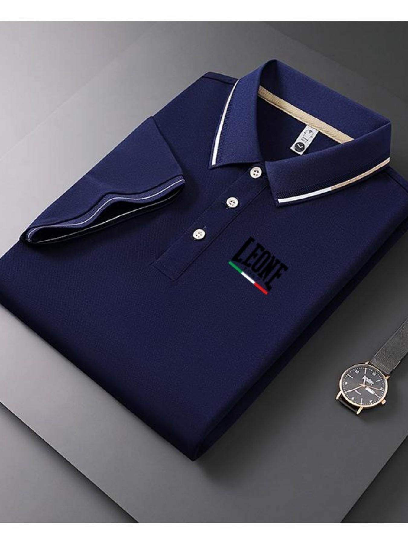 Men's Casual Summer Print T-Shirt, Fashion Short Sleeve Top, Geometric Design, Lightweight Breathable Polo Shirt