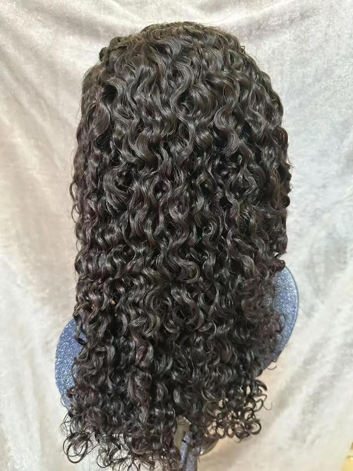 Peruvian Remy Human Hair Lace Front Wigs Glueless Replacement Wig 5x5 HD Lace Closure Water Wave Free Part Pre Plucked With Baby Hair Natural Hairline Women's Premium Unprocessed Real Human Hair Suitable for Daily Party Wear