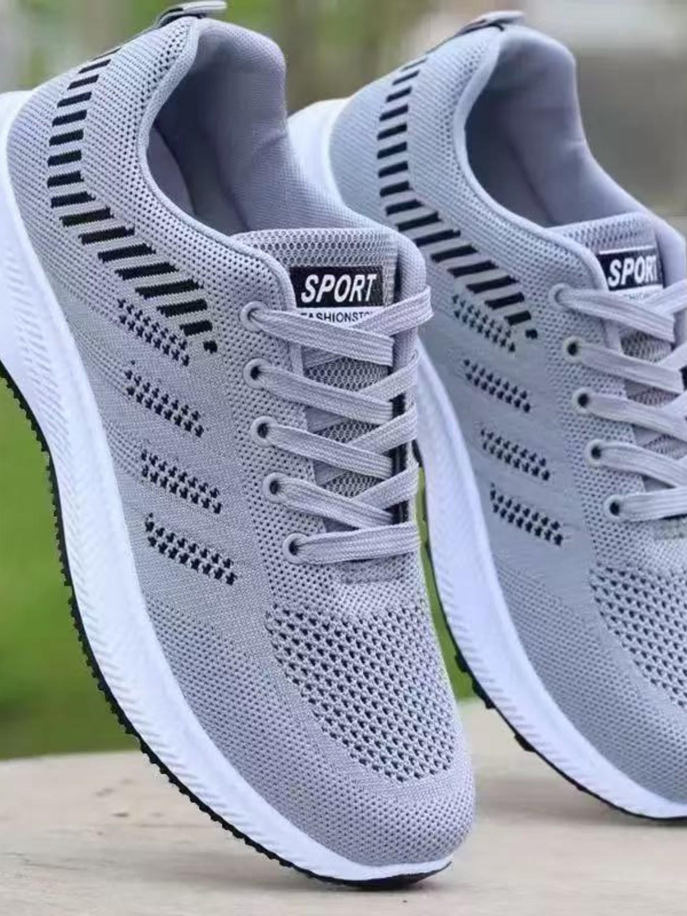 Summer Men's Fashion Sport Casual Shoes, Flyknit Mesh Lightweight Breathable Men's Shoes, Anti-Slip Durable Daily Outdoor Hiking Shoes