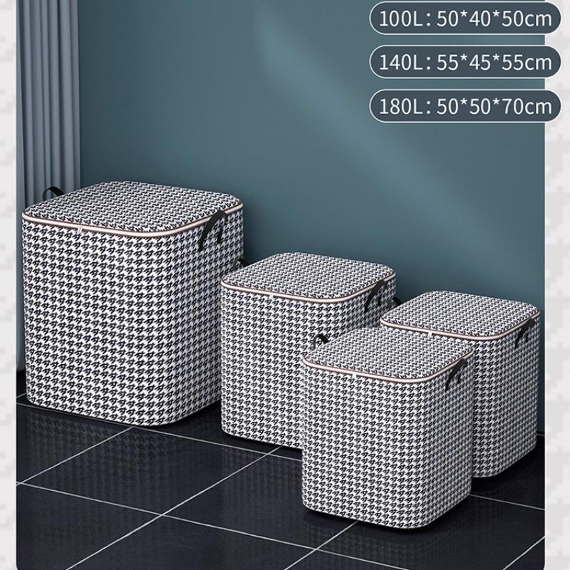 Checkered Pattern Large Capacity Storage Bag, Dustproof Waterproof Design, Space Saving Organizer, Space Saver Bags, Ideal Clothing and Quilt Organizer, Clothes Storage Organizer, Classic Style