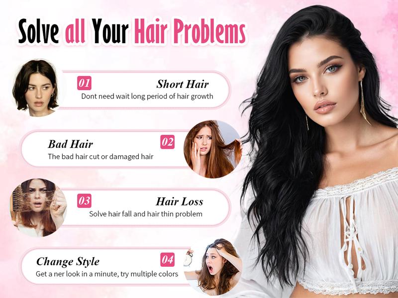 Iridescent Clip in Hair Extensions 20Inch 4PCS Hair Extensions Hairpieces Clip Ins Soft Synthetic Hairpieces for Women