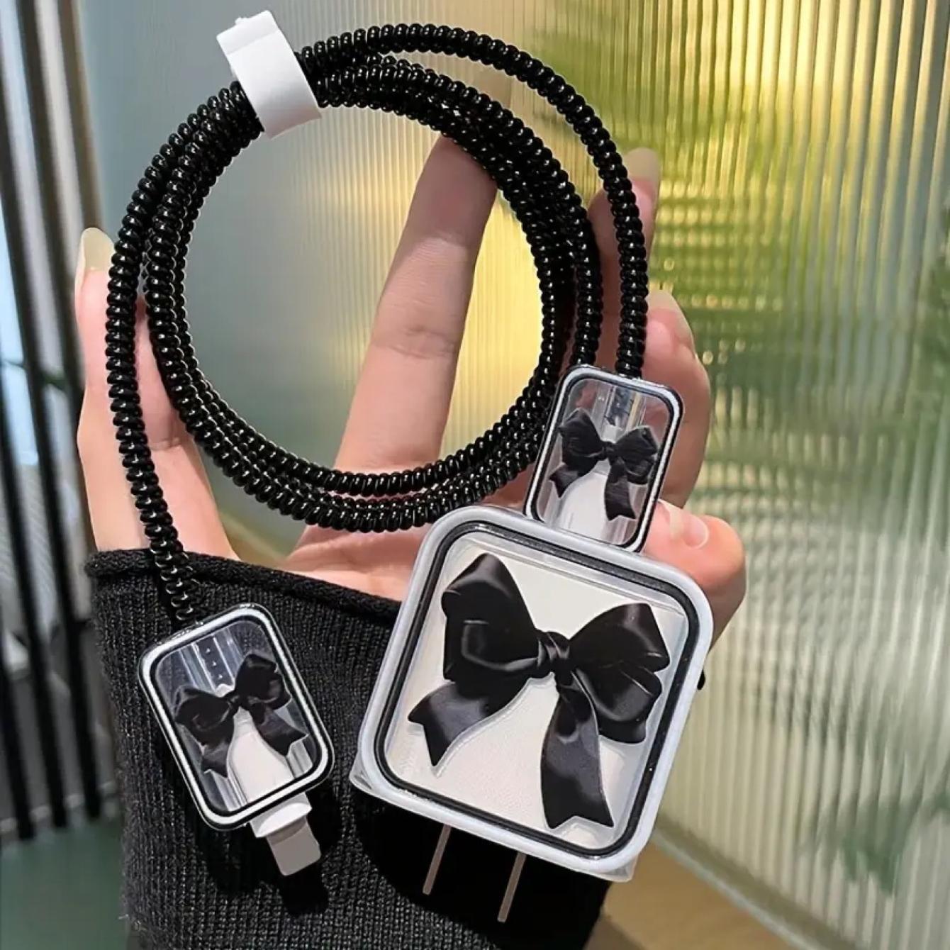 Charger Protector Case with Silicone Strap, Charging Cable Organizer, Compatible with iPhone Accessories, Durable Phone Accessory, Type C Charging, Casing