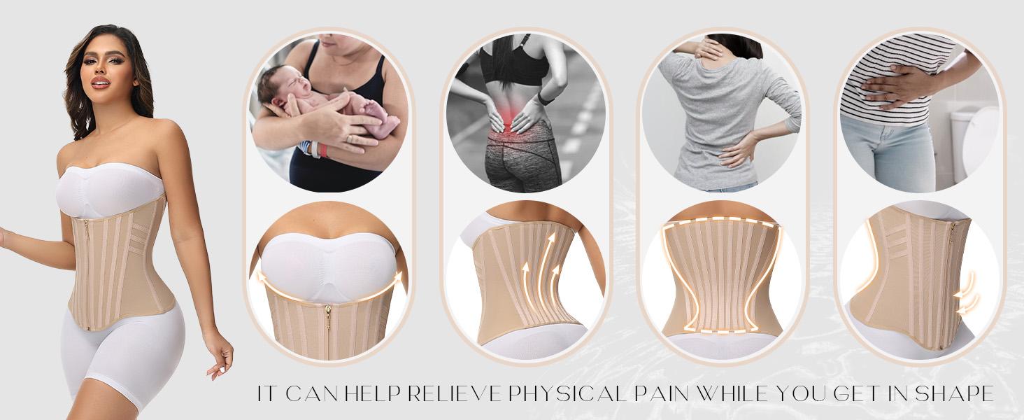 SHAPSHE Waist Shapewear for Women Tummy Control Waist Trainer Corset Sport Workout Belly Band Gym