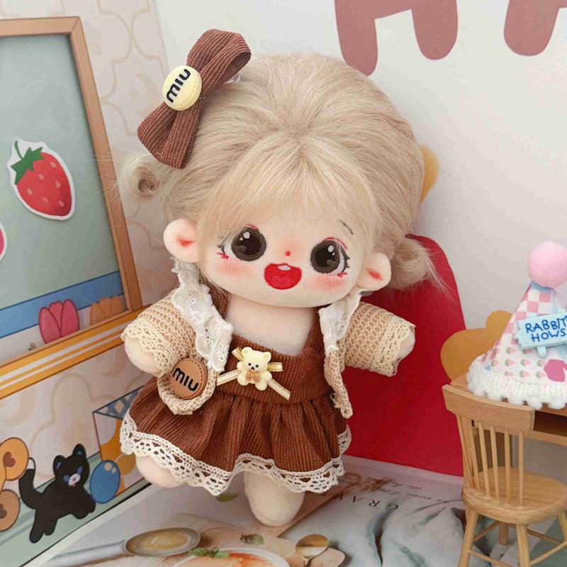 20cm Kawaii Plush Cotton Doll Idol Stuffed Super Star Figure Dolls No Attribute Crying Cotton Doll Can Change Clothes Kids Gift