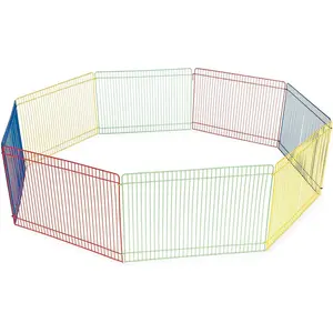 Multi-Color Small  Playpen -  Pen for Rabbits, Guinea Pigs, Hamsters, Tortoises, Bunny Enclosure, Easy to Assemble, Indoor & Outdoor