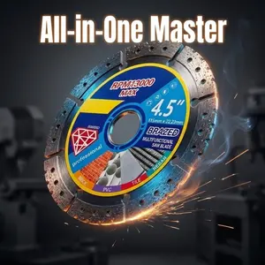 [3-Pack] 4.5" Indestructible Multipurpose Saw Blade Set - Professional Grade for Rebar, Masonry & Pipe Blade Replacement