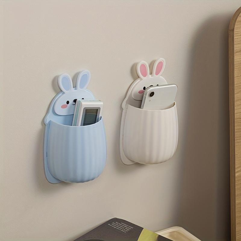 Cute Rabbit Design Toothbrush Holder, 1 Piece Wall Mounted Storage Box, Multifunctional Cosmetic Storage Box for Bathroom
