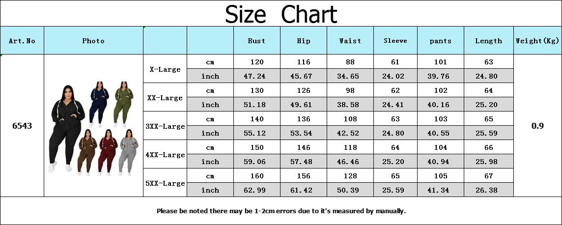 Women's Plus Size Two Piece Outfits Sweatsuits Sets Long Sleeve Loungewear Tracksuit Sets