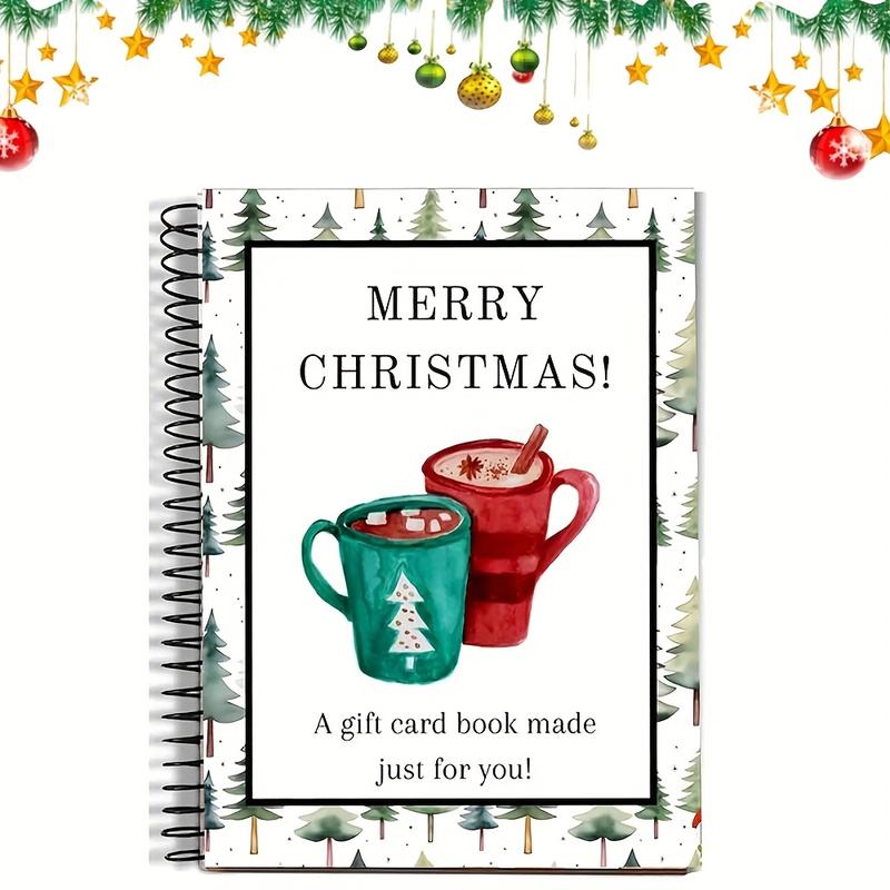 DIY Spiral Bound Christmas Gift Card Album Book, Surprise Page, Student Survival Graduation Card Holder, Teacher Classmate Santa Gift Planner, Paper Gifts
