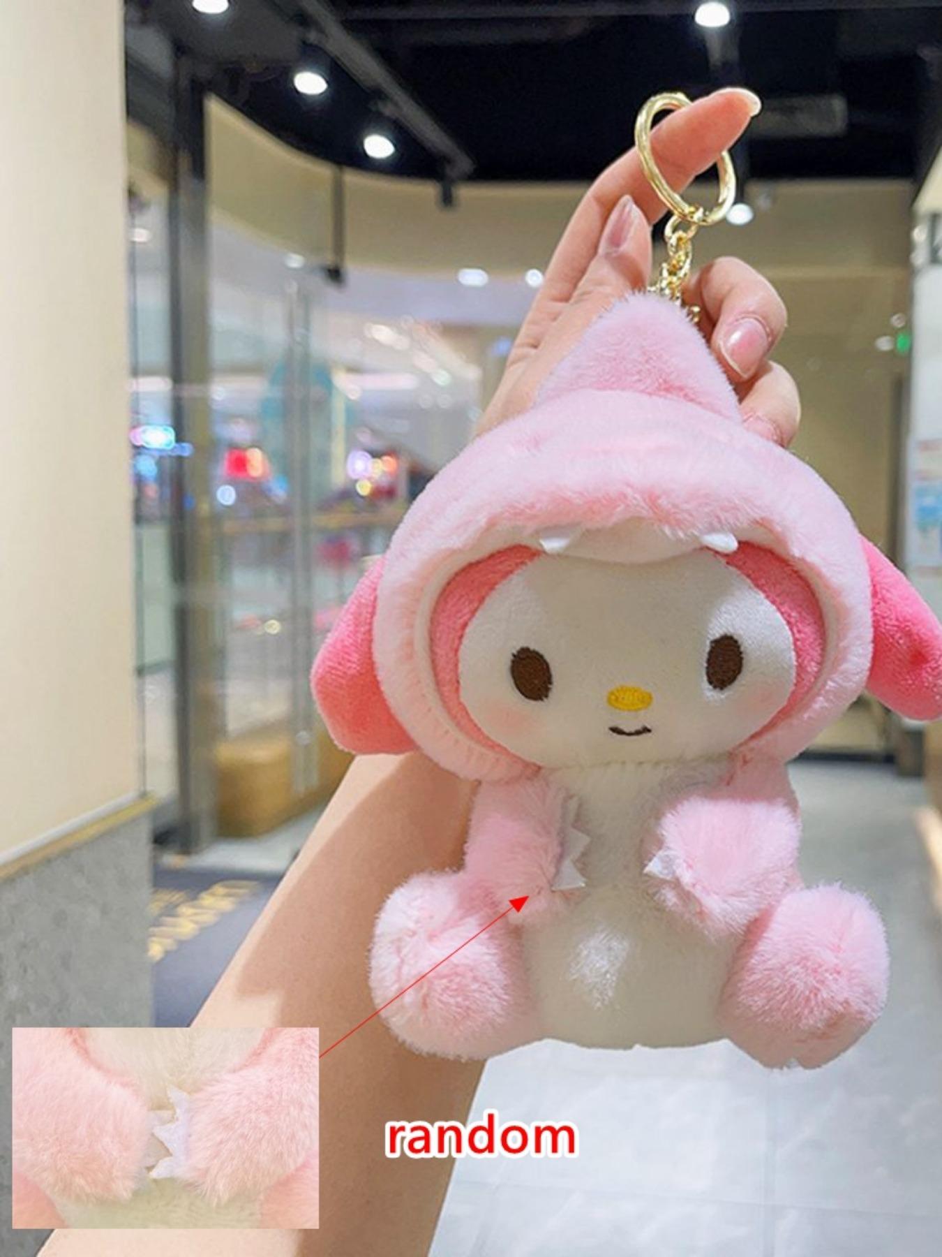 Japanese Cute Plush Dinosaur Costume Doll Keychain, Cartoon Character Keyring, Bag Charm, Soft and Adorable Accessory