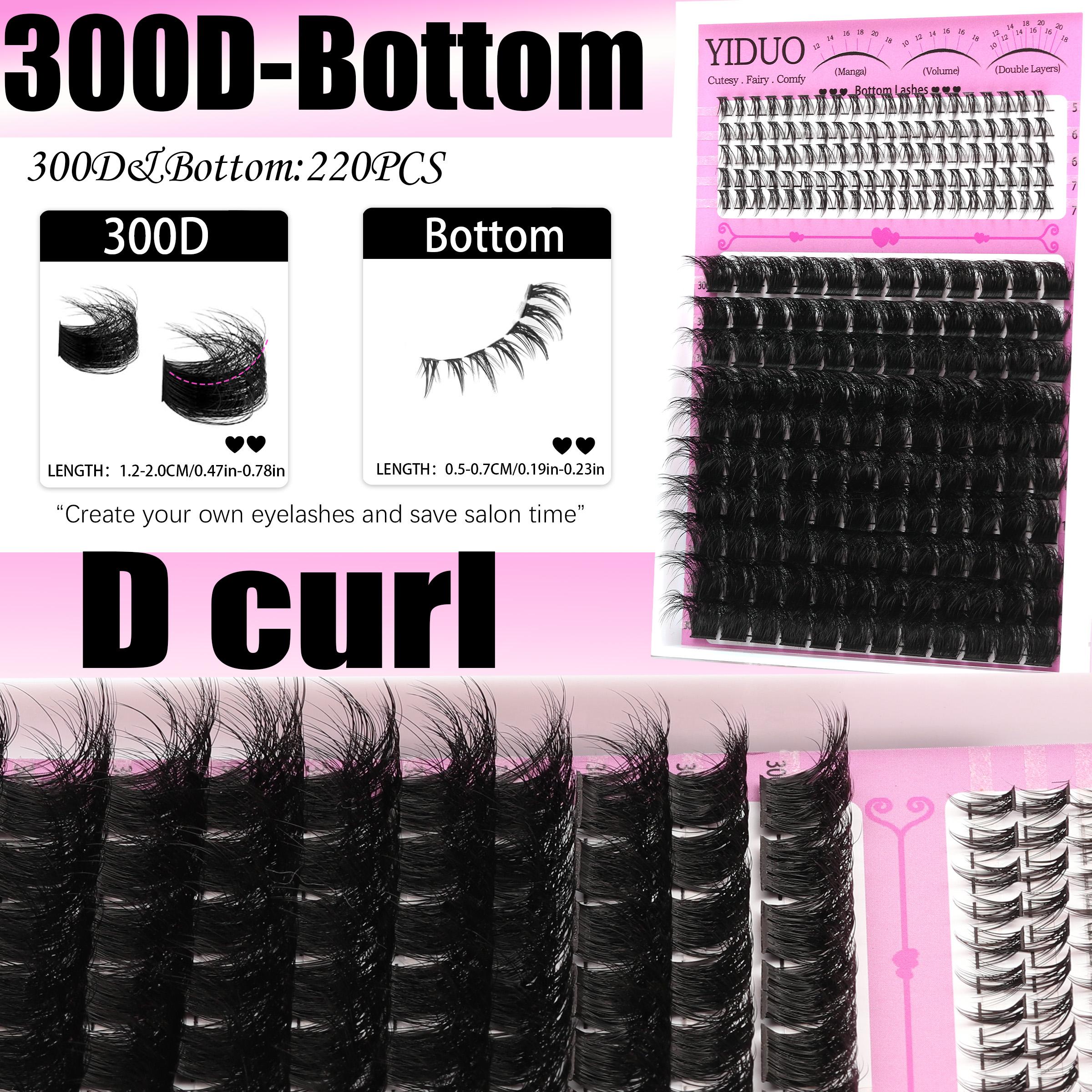 YIDUO 4 Styles DIY Volume Eyelash Cluster Kit, 200D/300D/Bottom/Spike Lashes, 5-20 mm D-Curl Eyelash Extensions Kit 440 Pcs with Lash Bond and Seal, Lash Remover, Lash Tweezers and Eyelash Brush for Easy DIY at Home YIDUO 4 Styles DIY Volume Eyelash Cluster Kit, 200D/300D/Bottom/Spike Lashes, 5-20 mm D-Curl Eyelash Extensions Kit 440 Pcs with Lash Bond and Seal, Lash Remover, Lash Tweezers and Eyelash Brush for Easy DIY at Home