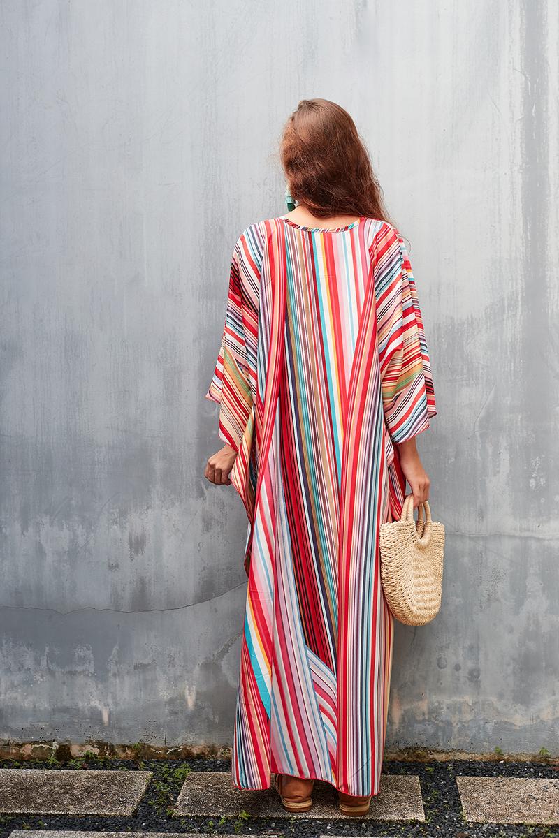 Bsubseach Women Ethnic Print Kaftan  Dress Plus Size Swimsuit Cover Up,Mrs. Roper Kaftan ，Swimsuit，bubu，mumu，Casual Womenswear Boho Caftan Baggy