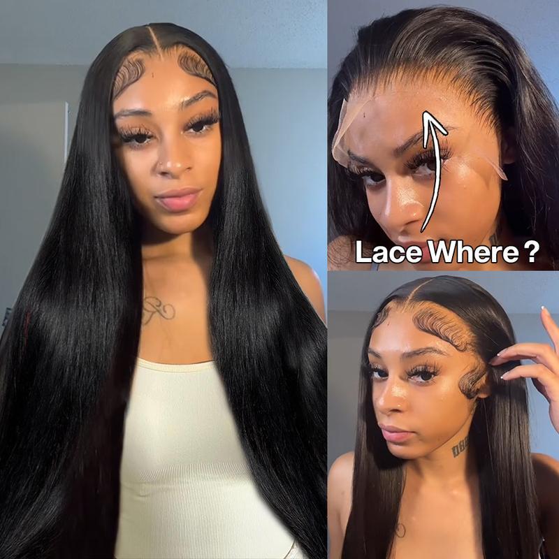[NEW IN] Yawawe Hair 13x6 Straight Lace Front Wigs Human Hair 200% Density HD Transparent Lace Frontal Human Hair Wigs for Women Glueless Wigs Human Hair Pre Plucked