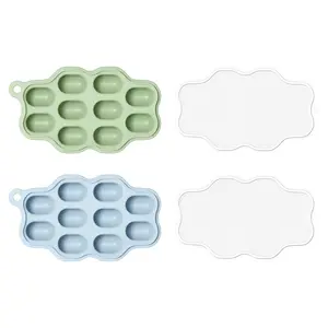 Baby Food Freezer Tray with Lid 2 Pack, Silicone Nibble Tray, Fruit Feeder Teether, Breastmilk Popsicle Mold, Food Storage Container, Ice Cube Maker  Homemade Baby Meals