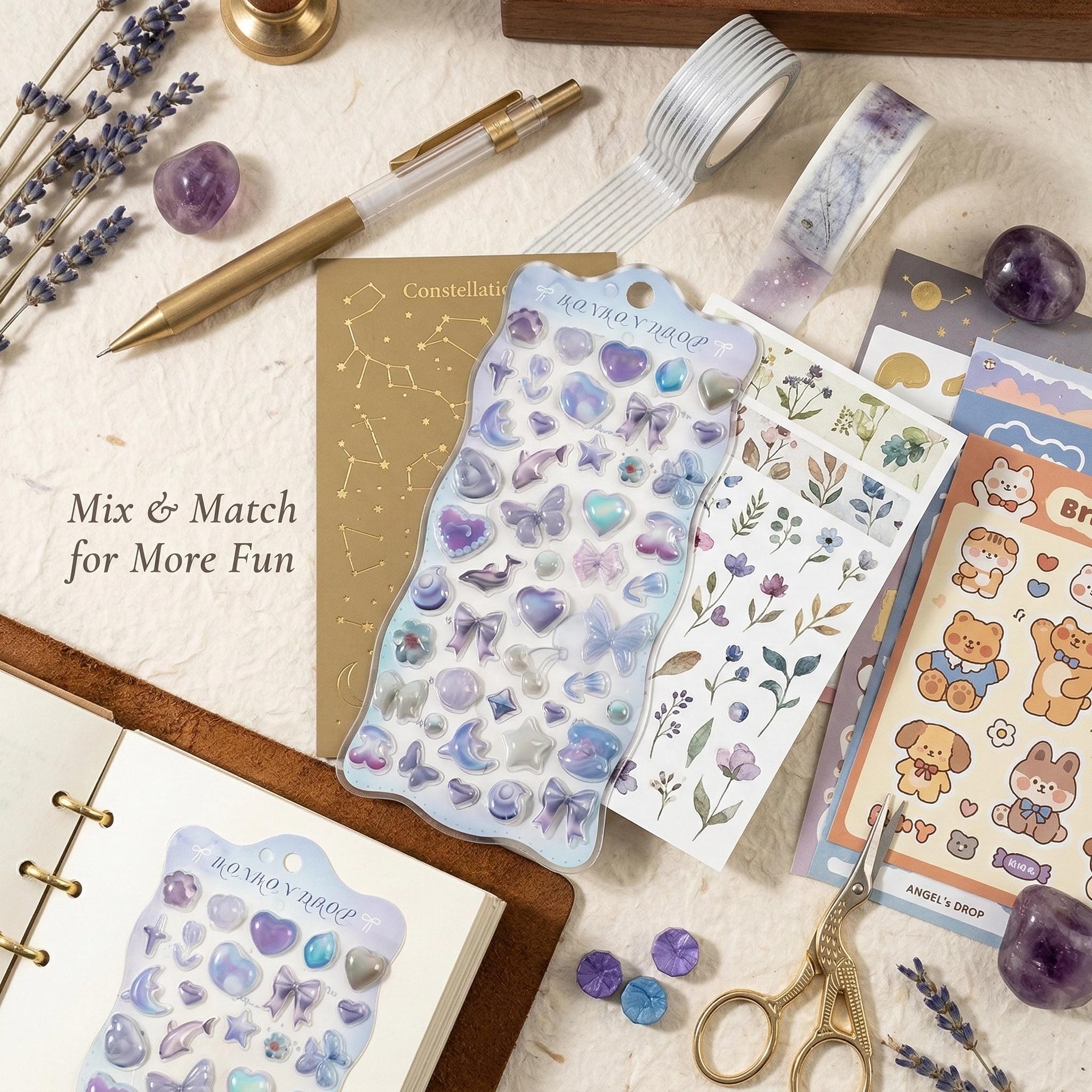 3D Cartoon Ocean Adventure Stickers, High-Quality Embossed Decals for Scrapbooks, Notebooks, Phone & Tablet Decorations