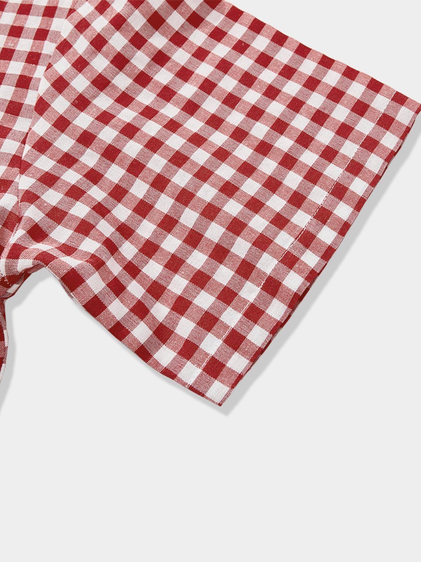 Men's Short Gingham Print Sleeveless Shirt, Plaid Fashion Casual Top, Comfortable Daily Wear, Trendy Design