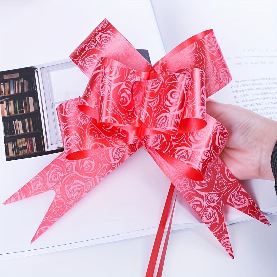 20pcs Rose Print Pull Bows 10 Colors 5.5Inch Large Pull Bows Ribbon Perfect for Gift Box And Bag Wrapping, Basket Decoration, Christmas Tree Decor, Weddings, Birthdays And Party