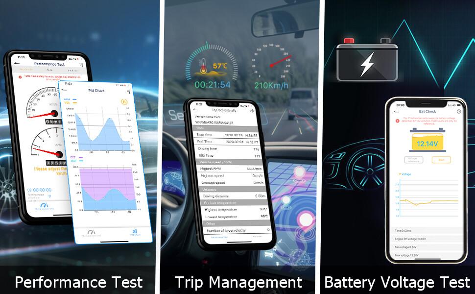 ANCEL BD200 OBD2 Scanner Bluetooth Wireless Automotive Diagnostic Tool with Battery Test Performance Test Car Code Reader OBDII Vehicle Adapter Check Engine OBD2 Scanner for iPhone iPad Android, Exclusive App