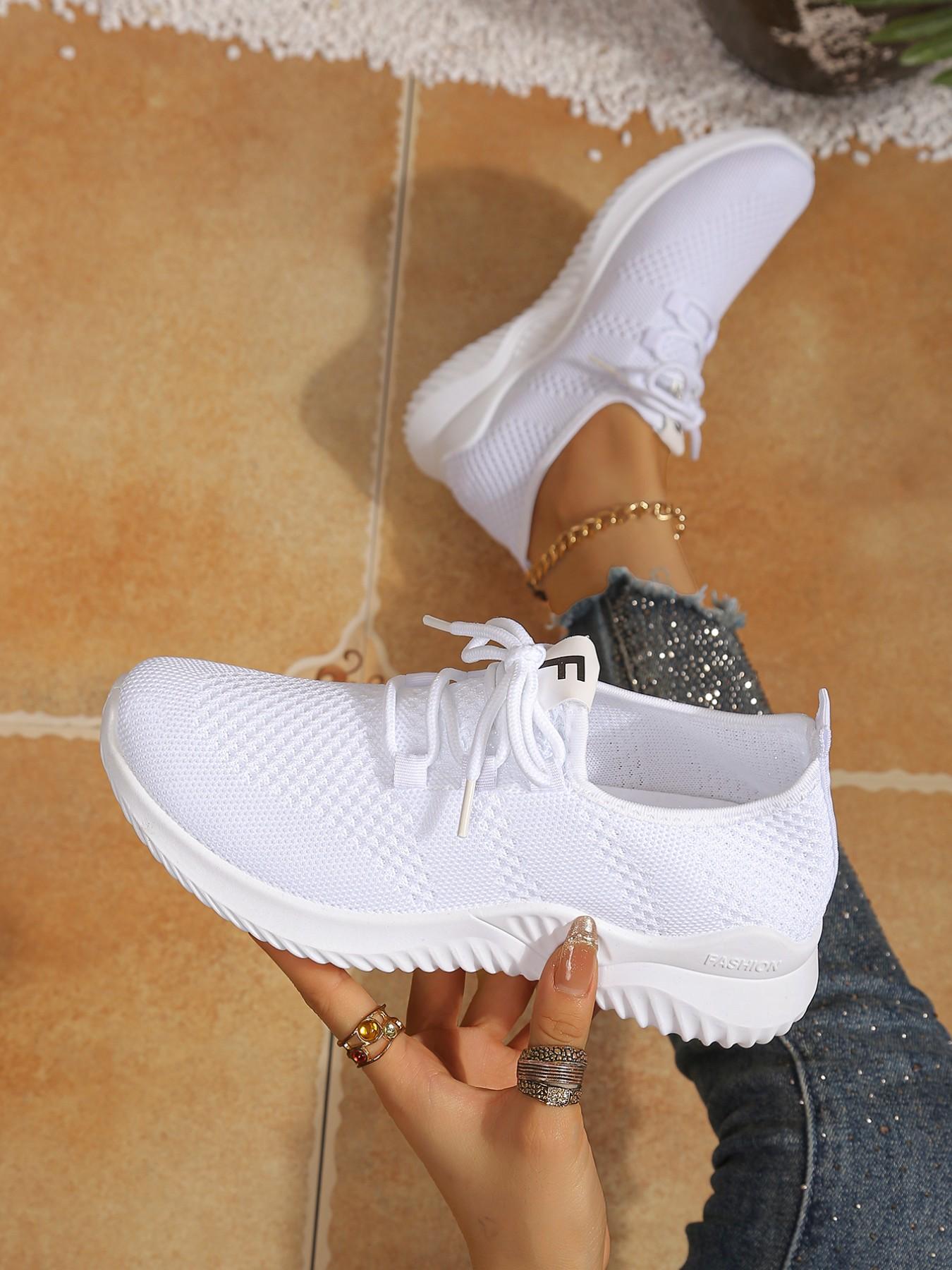 Ultra-Light Breathable Knit Sports Shoes for Women, Anti-Slip Soft Sole Casual Shoes, Daily Commute Lazy Sports Shoes, Round Toe Sneakers, Lightweight Breathable Sneakers