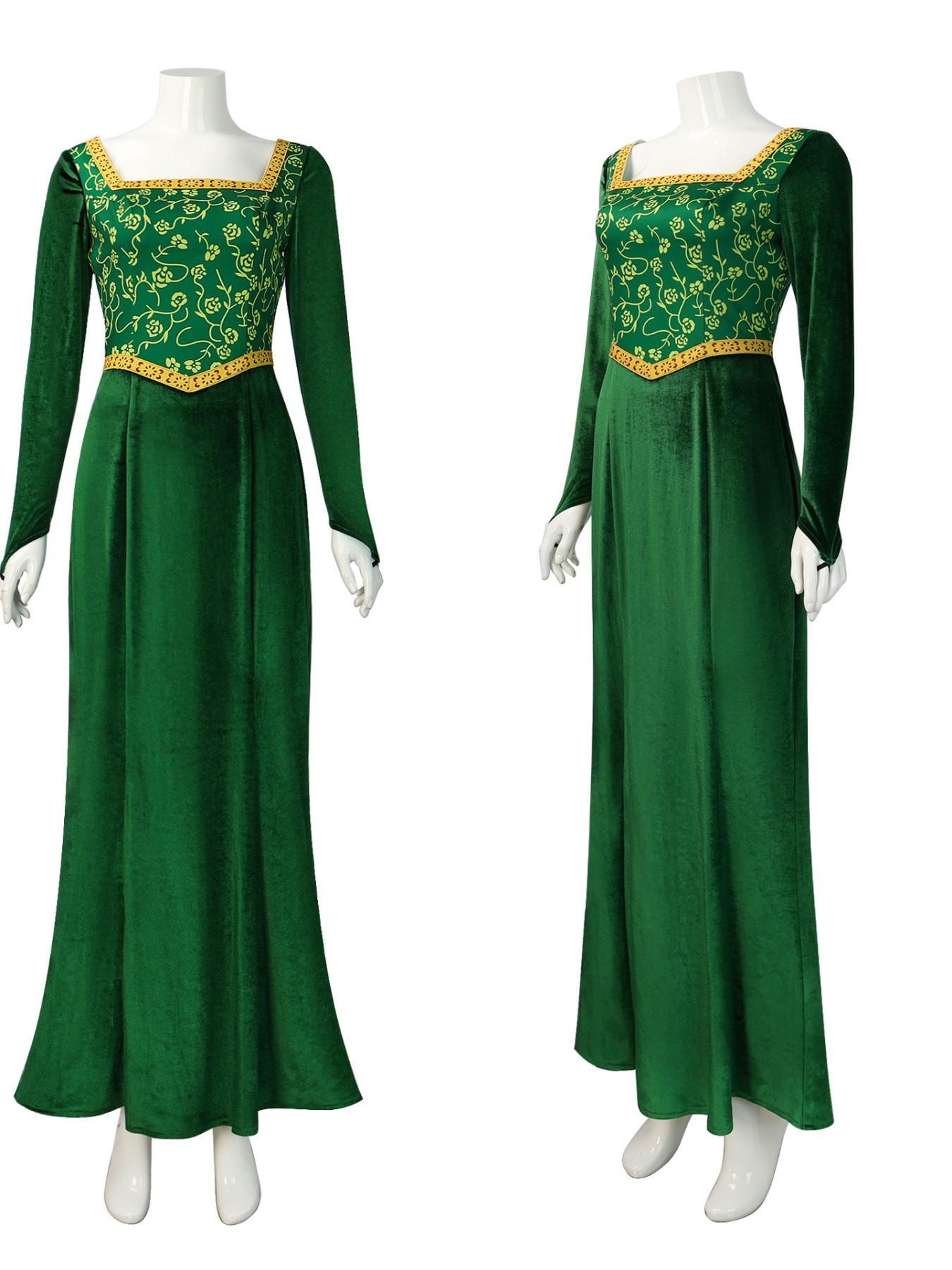Anime Princess Dress Fiona Dress Shrek Cosplay Costume Halloween Fancy Fantasy Party Suit Roleplay for Adult Women