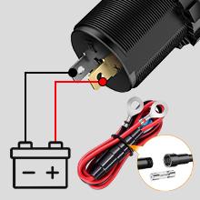 Nilight Quick Charge Socket PD Type C and QC 3.0 USB Fast Charge 12V 24V Car Outlet Voltmeter ON OFF Switch Fused Wire Kit Dual USB Charger Socket Power for Cars Trucks Vans RVs