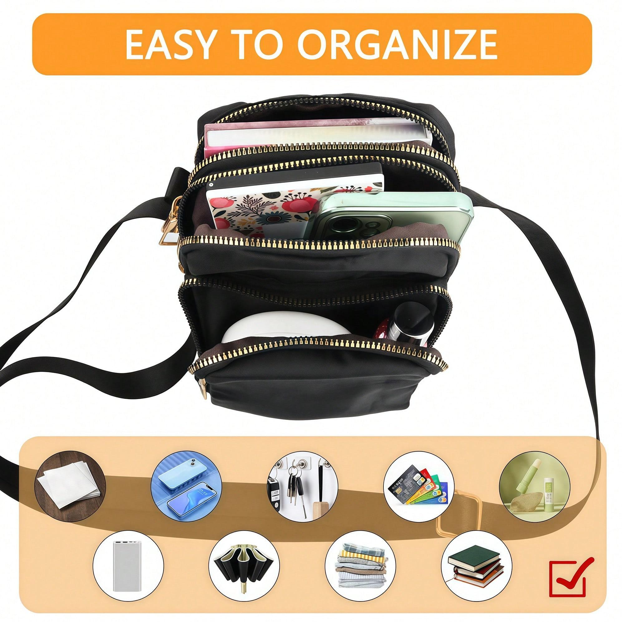 Ladies' Mobile Wallet, Minimalist Black Shoulder Bag, Crossbody Bag, Storage Bag, Lightweight Business Bag, Mini Square Bag, new retro limited edition weekend outing for women elegant pu material stylish my purse collection fanny pack gang