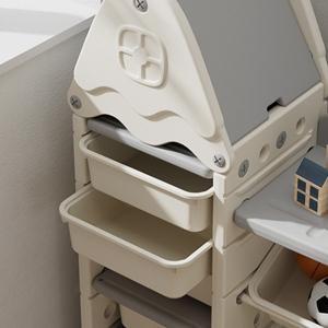 Linor Kids Toy Storage Organizer with 17 Removable Bins&4-Tier Bookshelf, Castle-Shaped Organizer for Playroom, Bedroom, Nursery, Living Room Bookcase Linor Kids Toy Storage Organizer with 17 Removable Bins&4-Tier Bookshelf, Castle-Shaped Organizer for Playroom, Bedroom, Nursery, Living Room Bookcase