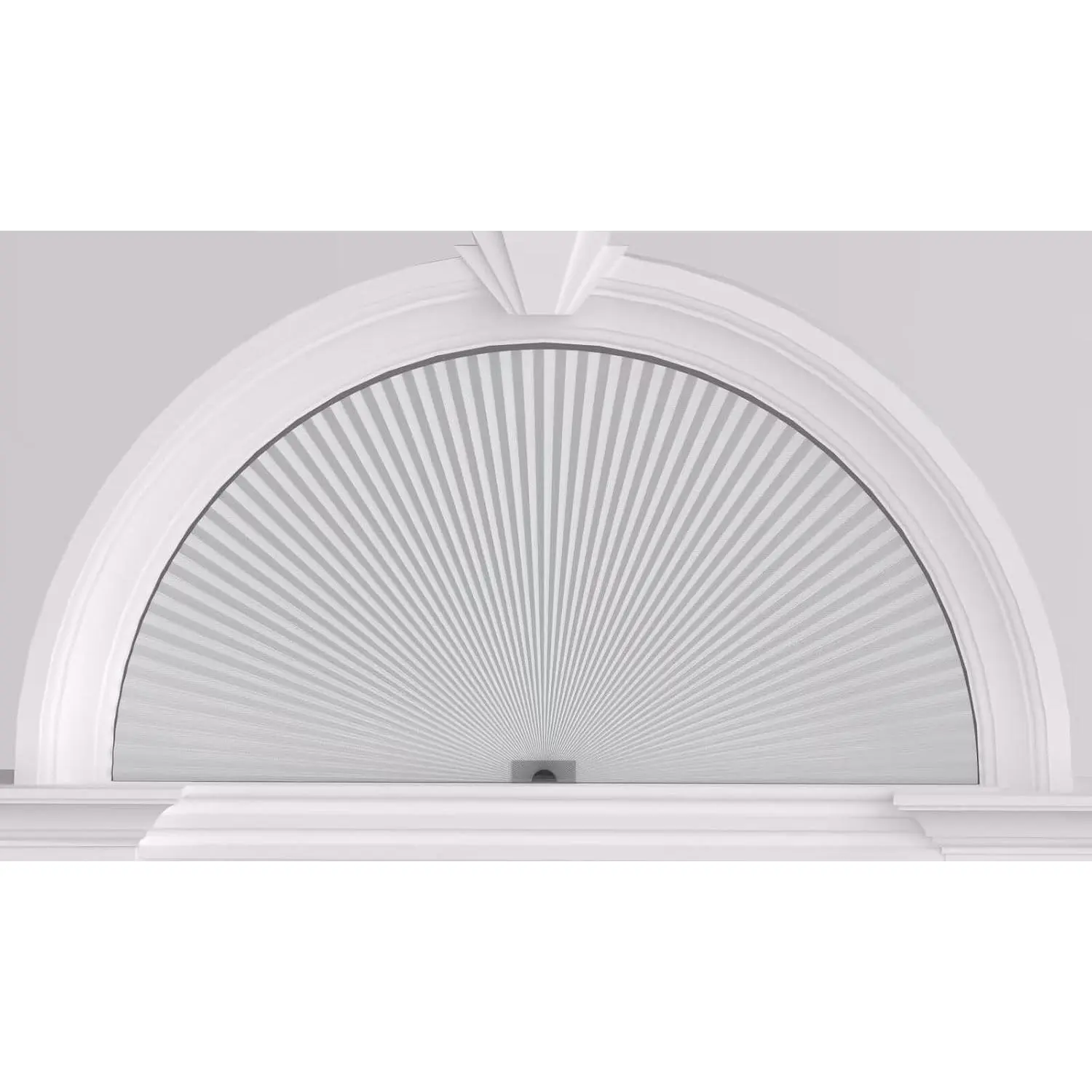 Arch Window Half Circle Blackout Cellular Shades, Cordless No Drill Half Moon Honeycomb Blinds, Room Darkening Easy Install, White 36"W x 18"H 1PCGift