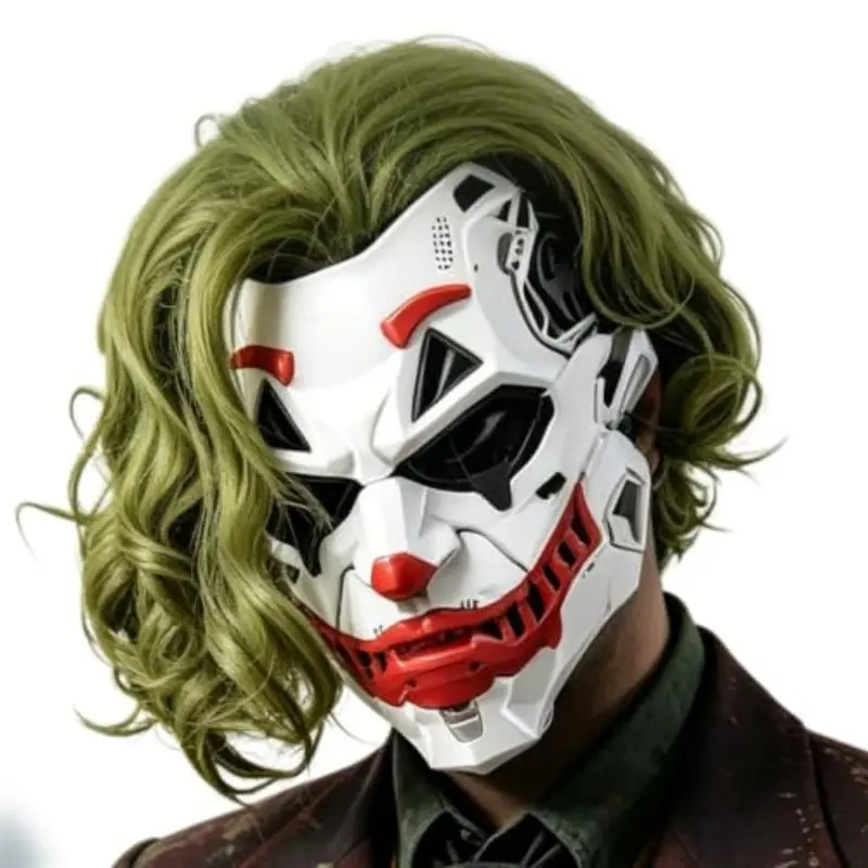 Halloween Punk Mechanical Clown Mask, Escape Room Clown Mask, Horror Headgear, Perfect for Halloween Parties and Events