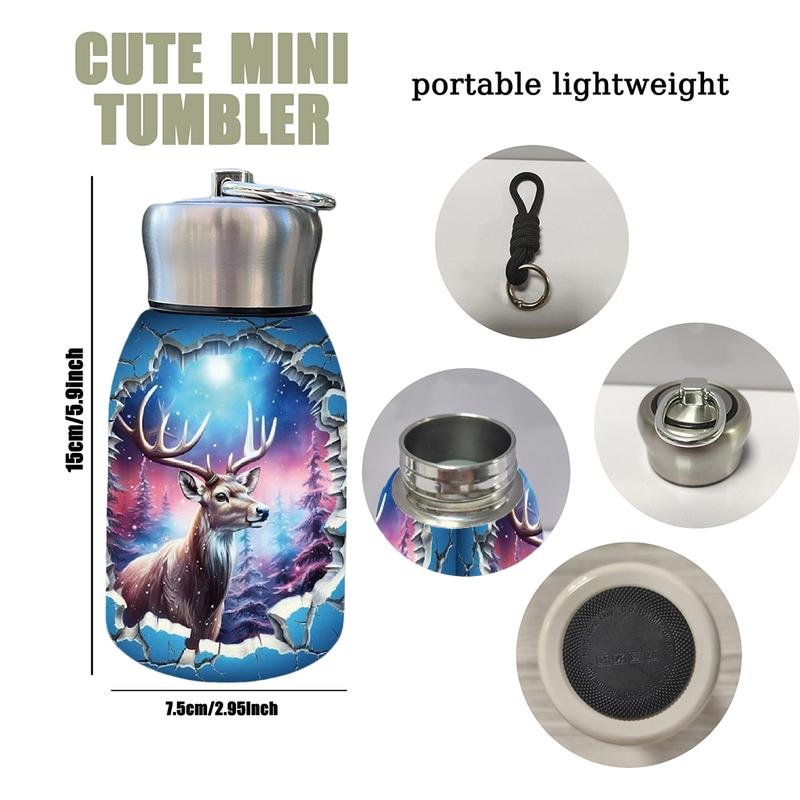 1pc 10.5oz Stainless Steel Tumbler - Leak-Proof, Insulated, Reusable, Hand Wash Only, Chic & Practical, **Enchanted Stag Breakthrough Art Design**, Ideal for Office, Camping or Holidays, Perfect Holiday Gift Item, Durable Drinkware