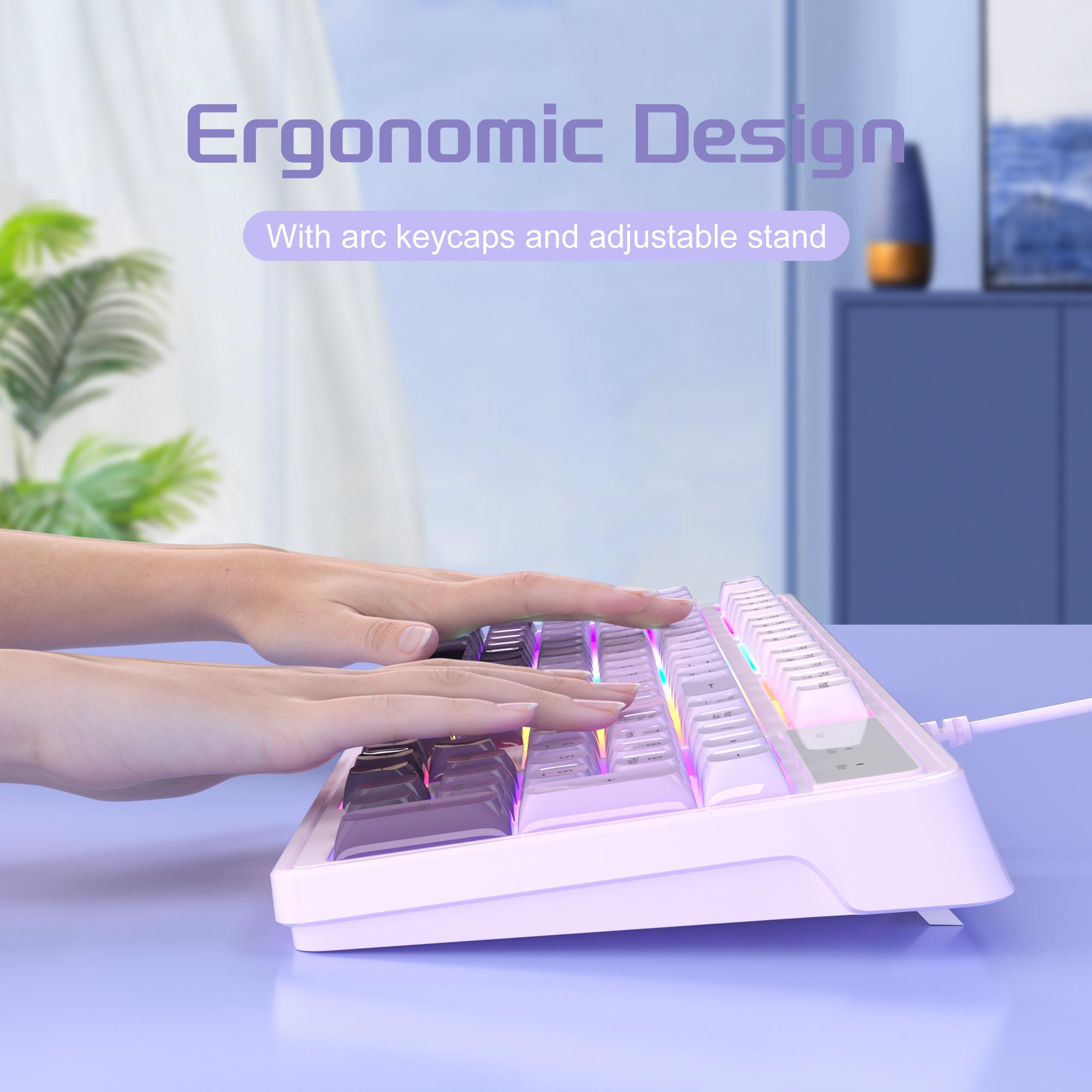 MageGee GK980 Creamy Keyboard and Mouse Combo, It Feels Purple And White Keyboard,Wired RGB Backlit Keyboard and Pink Gaming Mouse Combo,PC Keyboard and Adjustable Sensitivity Mouse for PC/loptop/MAC,back to school,back to school haul MageGee GK980 Creamy Keyboard and Mouse Combo, It Feels Purple And White Keyboard,Wired RGB Backlit Keyboard and Pink Gaming Mouse Combo,PC Keyboard and Adjustable Sensitivity Mouse for PC/loptop/MAC,back to school,back to school haul