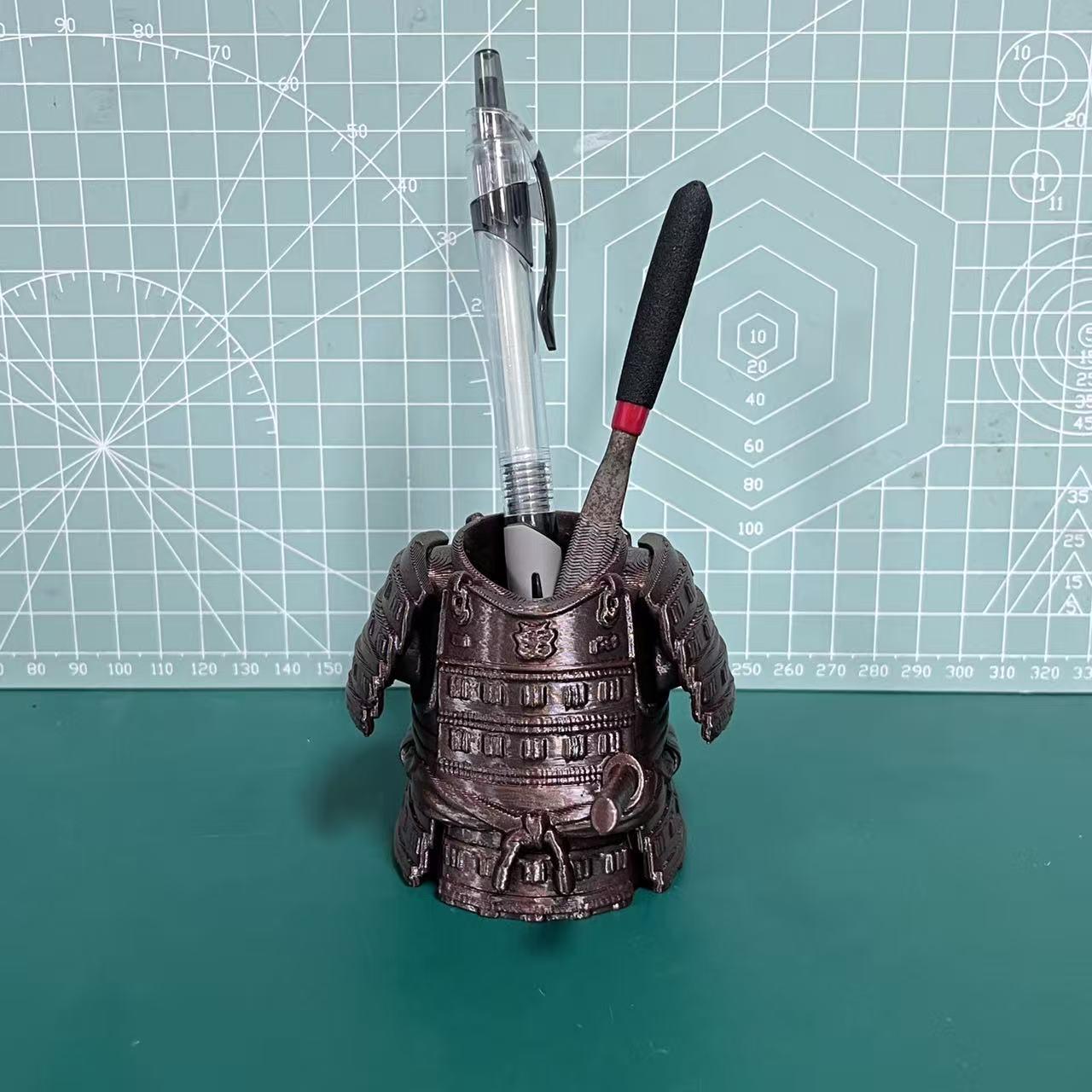 Creative Samurai Armor Pen Holder, Eco-Friendly Pla Material, Cute Desktop Organizer, Perfect Gift for Mother's Day, Halloween, Easter